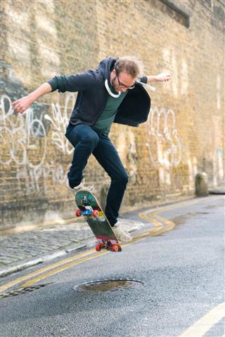 man Skateboarding