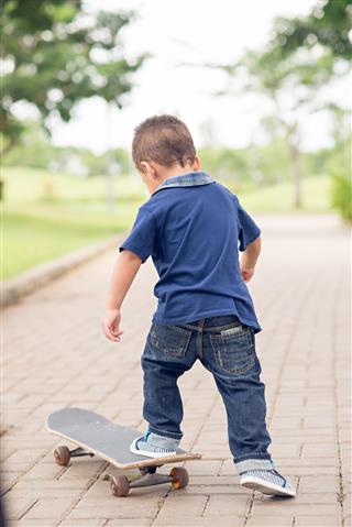 Skateboarding kid
