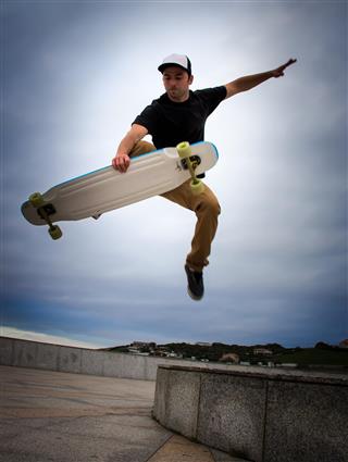 Skateboarder in air