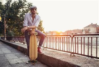 Handsome with longboard