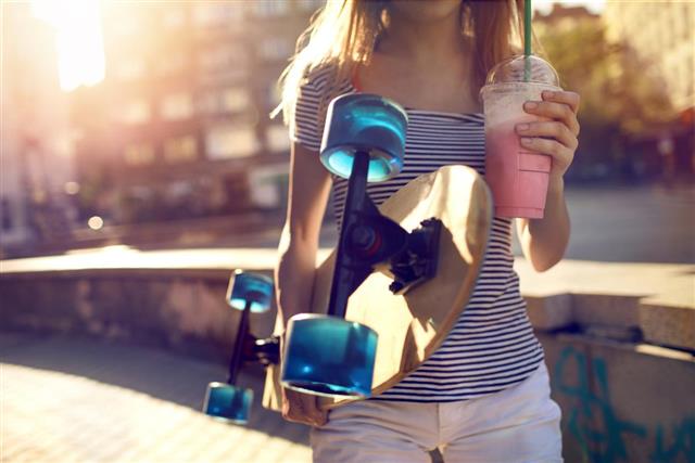 girl with a skateboard