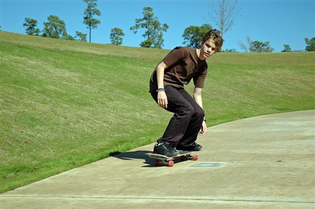 Downhill Teen Skater