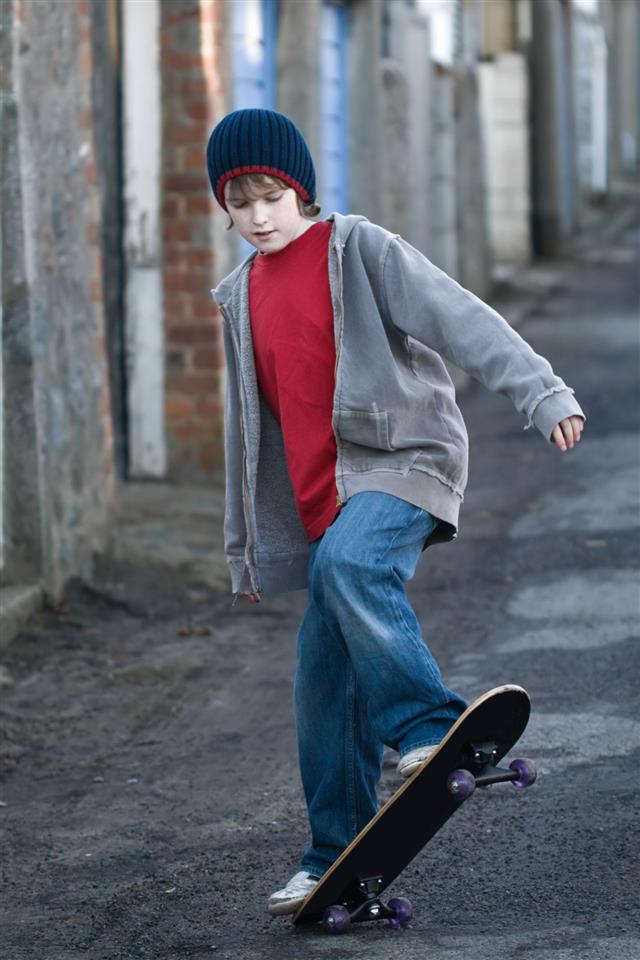 Boy Skateboarding