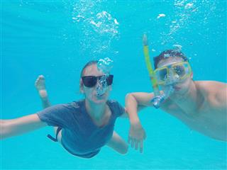Young Couple Snorkeling