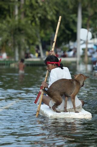 Thai Man With Dog