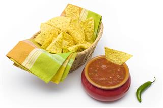 Basket Of Chips And Salsa