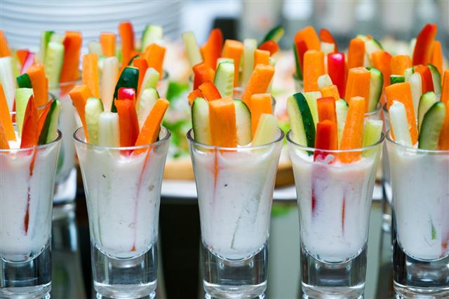 Glasses With Vegetables Snacks