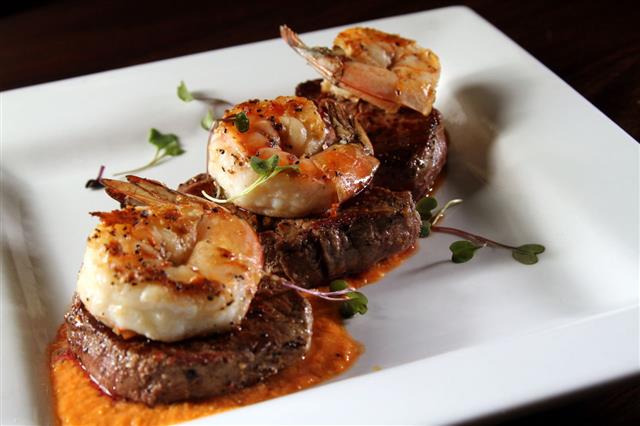 Gourmet Surf And Turf On Plate