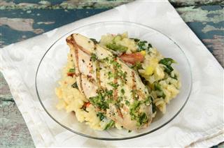 Grilled Chicken And Vegetable Risotto