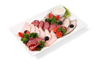 Cold Cuts On Plate Isolated