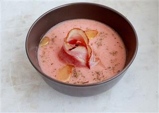 Spanish Cold Tomato Soup With Bacon
