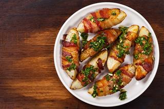 Bacon Wrapped Potatoes Wedges