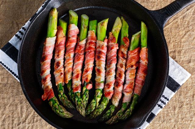 Asparagus Wrapped With In Bacon