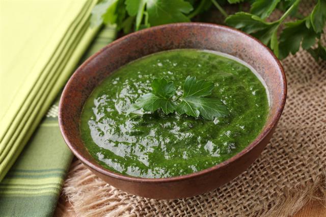 Bowl Of Spinach Cream Soup
