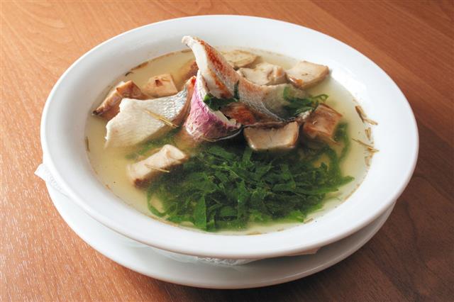 Soup With Fish And Mushrooms