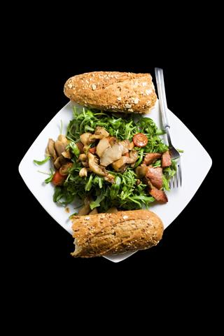 Plate With Healthy Salad Isolated