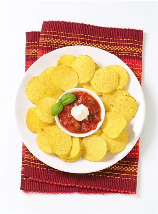 Corn Chips With Dips