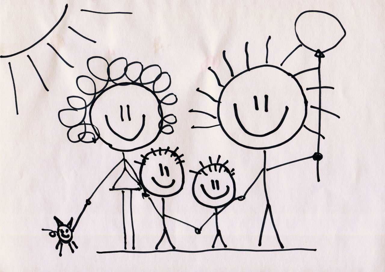 Рисунок семьи черточками