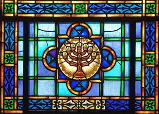 Stained Glass Menorah