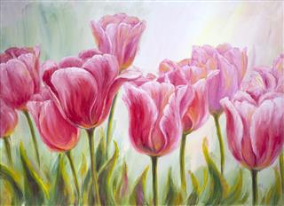 Tulips Oil Painting On Canvas
