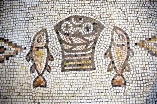 Mosaic Of Bread And Fish