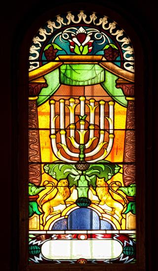 Very Old Synagogue Stained Glass Window