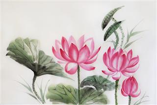 Tree Lotuses Painting