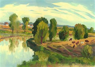 Summer Landscape Oil Painting