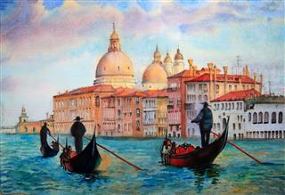 Painting Of Venice Painted By Watercolor