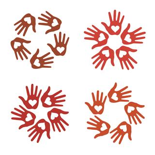 Set Of Loving Handprint Icons