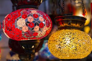 Traditional Stained Glass Oriental Lampshades