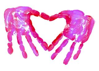 Handprint In The Form Of Heart