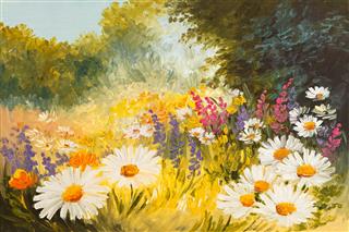 Field Of Daisies Painting