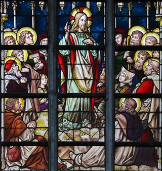 Stained Glass Sermon On The Mount
