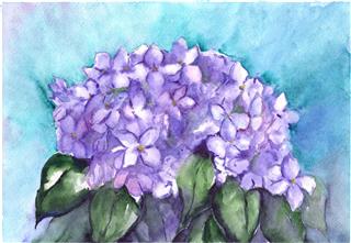 Watercolor Flower Floral Hydrangea Lilac
