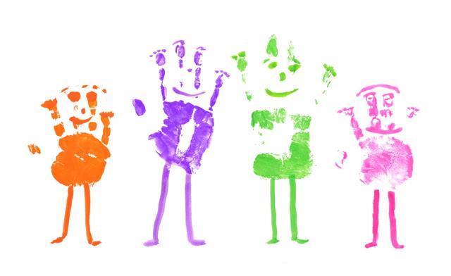 Family Picture Made From Handprint