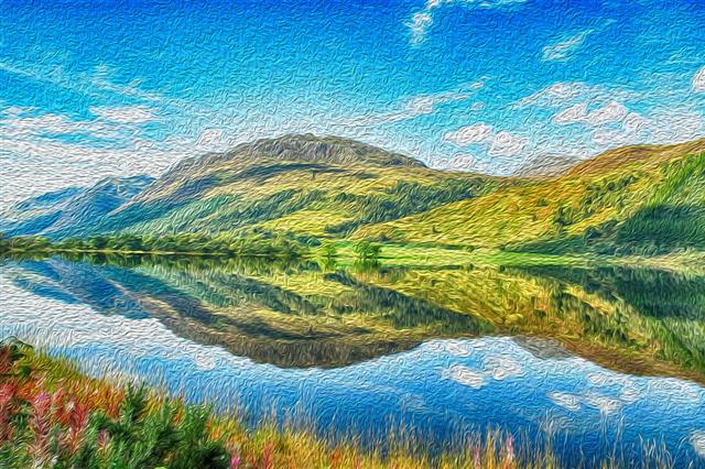 Painting Of High Lands In Scotland