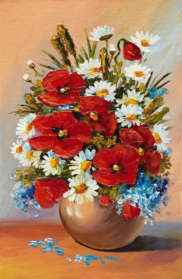 Oil Painting Of Spring Flowers