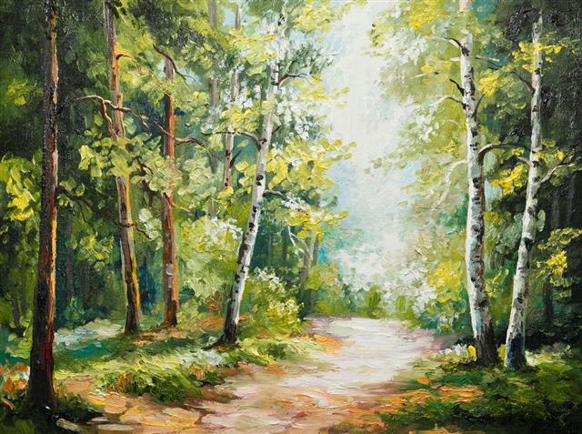 Oil Painting On Canvas Summer Forest