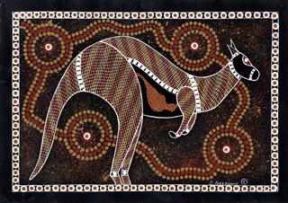 Aboriginal Dot Painting Kangaroo