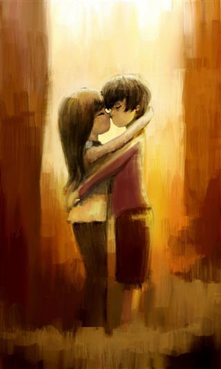 Couple Kissing Digital Painting