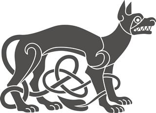 Celtic Mythological Symbol Of Wolf Dog
