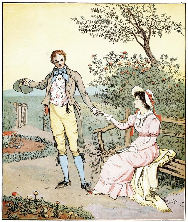 Painting Of Romantic Couple On Date