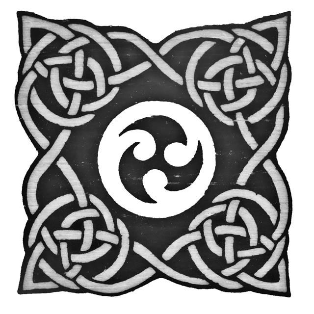Square Celtic Knot And Spiral Design