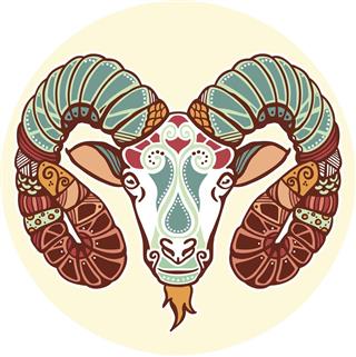 colored aries sign