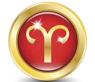 Golden zodiac sign aries