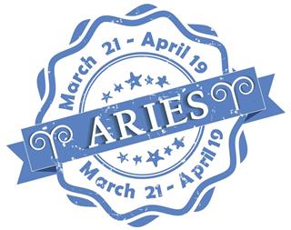 Aries zodiac sign with ribbon