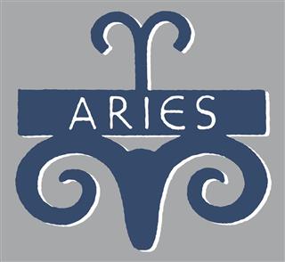 Aries symbol with sign