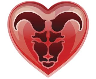 Aries sign in heart