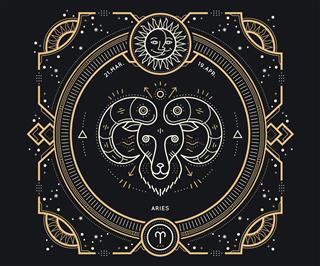 Aries zodiac sign label